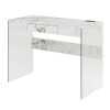 Convenience Concepts 42 in. SoHo Glass Desk with Charging Station