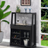 Convenience Concepts Newport Two-Drawer Desk with Charging Station - Black Wood - 47.25 x 23.25 x 30.75 in.