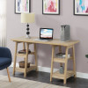 Convenience Concepts 47 x 20 x 29 in. Designs2Go Double Trestle Desk Weathered White