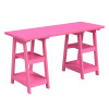 Convenience Concepts 47 x 20 x 29 in. Designs2Go Double Trestle Desk Pink