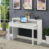 Convenience Concepts Newport JB Console & Sliding Desk with Drawer & Riser, White