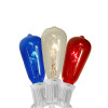 Northlight Transparent Red, Blue & Clear ST40 Edison Style 4th of July Christmas Lights - White Wire, Set of 10