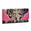 Gold Rush WC99-PK & CAM Western Rhinestone Cross Accent Wallet -Cam & Pink Trim