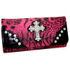 Gold Rush WC99-RD & LP Western Rhinestone Cross Accent Wallet - Red & Leopard