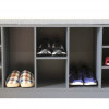 Basicwise 22 x 47.25 x 12 in. Wooden Shoe Cubicle Storage Entryway Bench with Soft Cushion for Seating