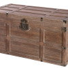 Vintiquewise 16.5 x 31.5 x 16.5 in. Wooden Rectangular Lined Rustic Storage Trunk with Latch Brown - Large