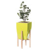 Uniquewise 23 x 16 x 16 in. Indoor Decorative Square Planter with Wooden Stand Green