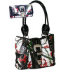 Gold Rush BT925WB80SET-RD - MUL Western Rhinestone Buckle Accent Purse Wallet Set - Red & Multi Color