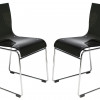 LeisureMod 32.40 in. Lima Modern Acrylic Chair Transparent Black - Set of 2