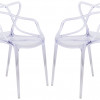 LeisureMod 32.5 x 21 x 17.5 in. Milan Modern Wire Design Chair Clear - Set of 2