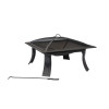Blue Wave 26 in. All-Weather Outdoor Riverside Square Fire Pit Black