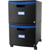 Storex 2-Drawer Mobile File Cabinet Black - 14.75 x 18.25 x 26 in.