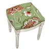 123 Creations Jacobean-Green Needlepoint Stool