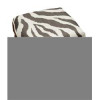 123 Creations Grey Zebra Stripe Upholstered Wooden Vanity Stool Wood Stain