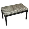 123 Creations Gingham-Black Fabric Upholstered Bench