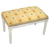 123 Creations Butterfly-Yellow Fabric Upholstered Bench