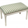 123 Creations Plaid-Green Fabric Upholstered Bench