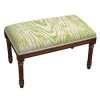 123 Creations Chartreuse Faux Bois Upholstered Wooden Bench Wood Stain