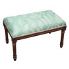 123 Creations Aqua Fern Upholstered Wooden Bench Wood Stain
