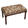 123 Creations Caramel Fern Upholstered Wooden Bench Wood Stain