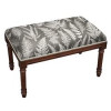 123 Creations Grey Fern Upholstered Wooden Bench Wood Stain