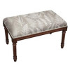 123 Creations Taupe Fern Upholstered Wooden Bench Wood Stain