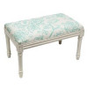 123 Creations Aqua Toile Upholstered Wooden Bench Antique White