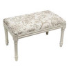 123 Creations Taupe Toile Upholstered Wooden Bench Antique White