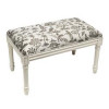 123 Creations Grey Cathay Upholstered Wooden Bench Antique White