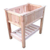Pharmtec Cedar Raised Container Garden Planter with Bottom Shelf - Small