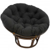 International Caravan 42 in. Rattan Papasan Chair with Solid Twill Cushion Black
