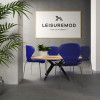 LeisureMod 32.25 x 17 x 16.25 in. Modern Oyster Transparent Side Chair Transparent Blue - Set of 4