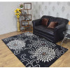 Glitzy Rugs 10 x 13 ft. Hand Tufted Wool Floral Rectangle Area Rug Black