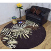 Glitzy Rugs 8 x 8 ft. Hand Tufted Wool Floral Round Area Rug Brown