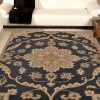 Glitzy Rugs 9 x 12 ft. Hand Tufted Wool Floral Rectangle Area Rug Charcoal