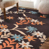 Glitzy Rugs 9 x 12 ft. Hand Tufted Wool Area Rug Brown - Floral