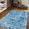 Glitzy Rugs 9 x 12 ft. Machine Woven Crossweave Polyester Oriental Rectangle Area Rug Blue