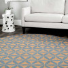 Glitzy Rugs 8 x 8 ft. Hand Tufted Wool Geometric Round Area Rug, Gold & Blue