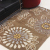 Glitzy Rugs 9 x 12 ft. Hand Tufted Wool Floral Rectangle Area Rug Brown