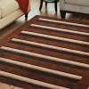Glitzy Rugs 8 x 10 ft. Hand Knotted Gabbeh Wool Contemporary Rectangle Area Rug, Brown & Beige
