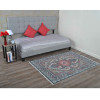 Glitzy Rugs 5 ft. x 7 ft. 10 in. Machine Woven Crossweave Polyester Oriental Rectangle Area Rug, Brown & Grey