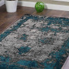 Glitzy Rugs 9 x 12 ft. Machine Woven Heatset Polypropylene Oriental Rectangle Area Rug, Ivory & Blue