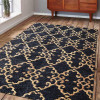 Glitzy Rugs 6 x 9 ft. Hand Knotted Sumak Jute Eco-Friendly Contemporary Rectangle Area Rug, Charcoal & Beige