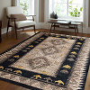 Glitzy Rugs 6 x 9 ft. Hand Knotted Sumak Jute Eco-Friendly Oriental Rectangle Area Rug Multi Color