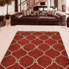 Glitzy Rugs 8 x 11 ft. Hand Tufted Wool Geometric Area Rug, Red & Beige
