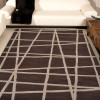 Glitzy Rugs 9 x 12 ft. Hand Tufted Wool Geometric Rectangle Area Rug Brown