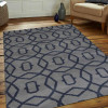 Glitzy Rugs 8 x 10 ft. Hand Knotted Wool Geometric Rectangle Area Rug, Light Blue & Blue
