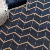 Glitzy Rugs 9 x 12 ft. Hand Knotted Wool Geometric Rectangle Area Rug, Blue & Beige