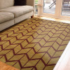 Glitzy Rugs 8 x 10 ft. Hand Knotted Wool Geometric Rectangle Area Rug, Gold & Red