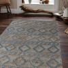 Glitzy Rugs 5 x 8 ft. Hand Woven Kilim Jute Contemporary Rectangle Area Rug, Light Brown & Light Blue